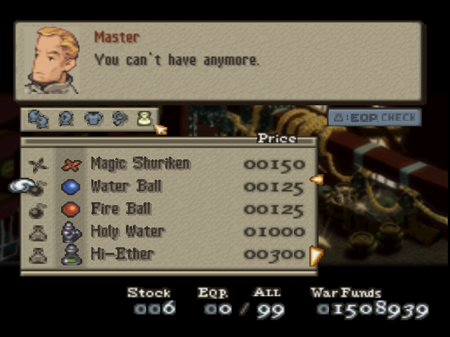 Great Cheat Table for Final Fantasy Tactics - The War of the Lions!